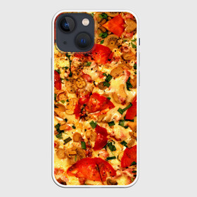 Чехол для iPhone 13 mini с принтом Пицца с грибами в Тюмени,  |  | baked | cheese | food | herbs | italian | mushrooms | onions | pizza | tomatoes | грибы | еда | запечённые | зелень | итальянская | лук | пицца | помидоры | сыр