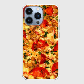 Чехол для iPhone 13 Pro с принтом Пицца с грибами в Тюмени,  |  | baked | cheese | food | herbs | italian | mushrooms | onions | pizza | tomatoes | грибы | еда | запечённые | зелень | итальянская | лук | пицца | помидоры | сыр