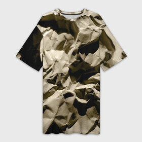 Платье-футболка 3D с принтом Мягкая мятая бумага в Тюмени,  |  | crumpled | gray | packaging | paper | soft | texture | wrinkled | бумага | мягкая | мятая | помятая | серая | текстура | упаковочная