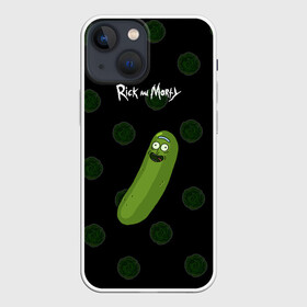 Чехол для iPhone 13 mini с принтом Rick Pickle в Тюмени,  |  | Тематика изображения на принте: morty | pickle | ram | randm | rick | rick and morty | злой морти | злой рик | морти | мультфильмы | огурец | портал рик и морти | рик | рик и морти | рик огурец | рик огурчик | сыендук