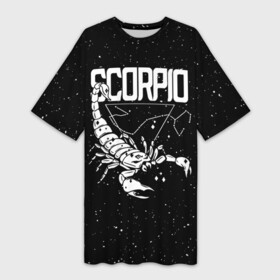 Платье-футболка 3D с принтом Dark Scorpio в Тюмени,  |  | scorpio | zodiac | астрология | гороскоп | гороскопы | зз | знаки зодиака | зодиак | скорпион
