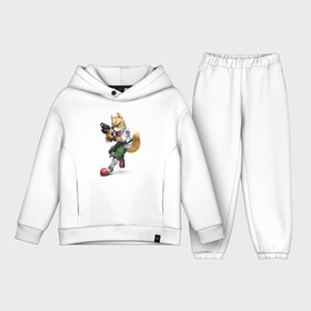 Детский костюм хлопок Oversize с принтом Fox 07 в Тюмени,  |  | Тематика изображения на принте: bros | fox | nintendo | smash | switch | wii | брос | лис | нинтендо | смеш