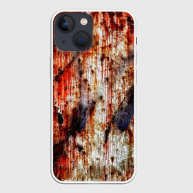Чехол для iPhone 13 mini с принтом Ой, где был я вчера в Тюмени,  |  | blood | dirty | halloween | holes | metal | paint | rusty | scratches | smudges | stains | the holiday was a success | где был я вчера | грязный | дырки | краска | кровь | металл | ой | подтеки | праздник удался | пятна | ржавый | хеллоуин | царапины