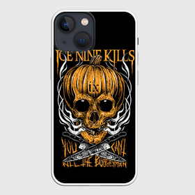 Чехол для iPhone 13 mini с принтом Ice Nine Kills, You Cant Kill The Boogeyman в Тюмени,  |  | heavy metal | ice nine | ice nine kills | ink | you cant kill the boogeyman | группы | метал | музыка | рок | тыква | череп