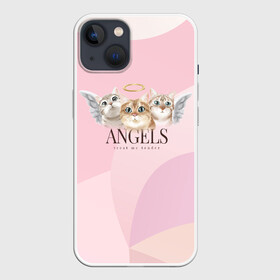 Чехол для iPhone 13 с принтом Кошечки   ангелы в Тюмени,  |  | angels | ангел | ангелы | кот | котенок | котик | кошка | милая