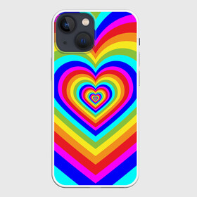 Чехол для iPhone 13 mini с принтом Цветные сердца | Colored hearts в Тюмени,  |  | 00s | 2000s | 70s | 80s | 90s | aesthetic | bratz | colour | cow | cute | funny | girl | girly | glitter | grunge | heart | indie | meme | memes | pastel | pink | pinterest | popular | rainbow | retro | tiktok | trending | trendy | tumblr | vintage | vsco