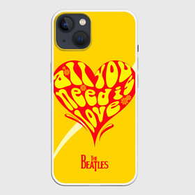 Чехол для iPhone 13 с принтом All u need is love Beatles в Тюмени,  |  | alternative | beatles | music | rock | альтернатива | битлс | битлы | джон леннон | джордж харрисон | музыка | пол маккартни | ринго старр | рок