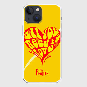 Чехол для iPhone 13 mini с принтом All u need is love Beatles в Тюмени,  |  | alternative | beatles | music | rock | альтернатива | битлс | битлы | джон леннон | джордж харрисон | музыка | пол маккартни | ринго старр | рок