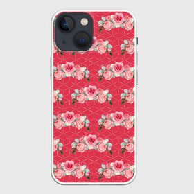 Чехол для iPhone 13 mini с принтом Красные розы паттерн в Тюмени,  |  | rose | паттерн | розочки | розы | цветки | цветочки | цветы