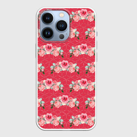 Чехол для iPhone 13 Pro с принтом Красные розы паттерн в Тюмени,  |  | rose | паттерн | розочки | розы | цветки | цветочки | цветы