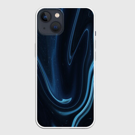 Чехол для iPhone 13 с принтом Космическая волна в Тюмени,  |  | Тематика изображения на принте: абстракция | волна | жидкий | жидкость | кислота | линия | плавный | психоделика | синий | стиль | текстура | темный | тякучий | холод | чернила | черный