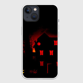 Чехол для iPhone 13 с принтом Дом Монстр в Тюмени,  |  | monster house | дом боли | дом в лесу | дом греха | дом на хэллоуин | живой дом | красная ночь | опсный дом | страшные тыквы | страшный дом | тыквы монстры