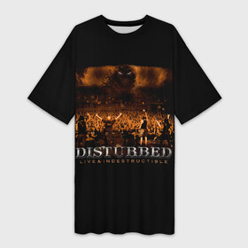 Платье-футболка 3D с принтом Live  Indestructible в Тюмени,  |  | disturbed | альтернативный | встревоженные | группа | джон мойер | дистербд | дистербед | дэвид дрейман | дэн дониган | майк венгрен | метал | ню | нюметал | рок | хеви | хевиметал