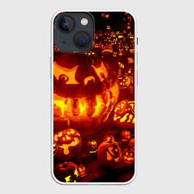 Чехол для iPhone 13 mini с принтом Тыквы на Хэллоуин в Тюмени,  |  | angry | different | fear | funny | glow | happy halloween | holiday | many | night | pumpkins | весёлые | злые | много | ночь | праздник | разные | светятся | тыквы | хэллоуин