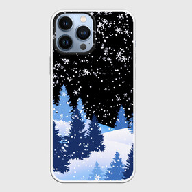 Чехол для iPhone 13 Pro Max с принтом Снежная ночь в зимнем лесу в Тюмени,  |  | christmas | christmas tree | happy new year | merry christmas | new year | snow | snowflakes | tree | белый снег | декабрь | ёлка | елки | зима | зима близко | зимний орнамент | зимний узор | лес | моро | новый год | пейзаж | подарок | природа