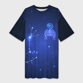 Платье-футболка 3D с принтом Знак зодиака  Скорпион в Тюмени,  |  | scorpio | zodiac | астрология | гороскоп | гороскопы | зз | знаки зодиака | зодиак | скорпион