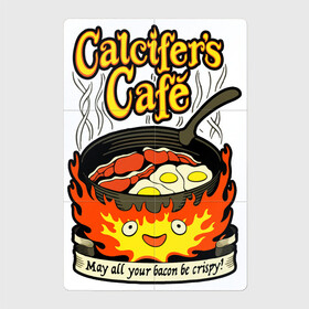 Магнитный плакат 2Х3 с принтом Calcifer cook в Тюмени, Полимерный материал с магнитным слоем | 6 деталей размером 9*9 см | anime | bacon | calcifer | cook | eggs | studio ghibli | аниме | бекон | кальцифер | повар | студия дзибли | яйца