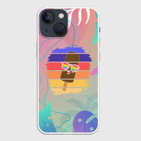 Чехол для iPhone 13 mini с принтом Эскимо в Тропиках в Тюмени,  |  | bright colors | ice cream | palm trees | popsicle | popular | top | trending | tropics | в топе | в тренде | мороженое | пальмы | популярные | тропики | эскимо | яркие цвета