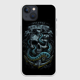 Чехол для iPhone 13 с принтом ВЫПУСТИТЬ КРАКЕНА в Тюмени,  |  | kraken | monster | ocean | sea | skull | кальмар | кости | кракен | монстр | морской | океан | череп | чудовище | щупальца | якорь