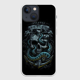 Чехол для iPhone 13 mini с принтом ВЫПУСТИТЬ КРАКЕНА в Тюмени,  |  | kraken | monster | ocean | sea | skull | кальмар | кости | кракен | монстр | морской | океан | череп | чудовище | щупальца | якорь