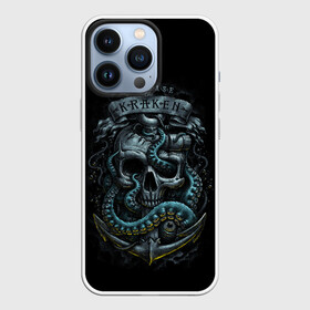 Чехол для iPhone 13 Pro с принтом ВЫПУСТИТЬ КРАКЕНА в Тюмени,  |  | kraken | monster | ocean | sea | skull | кальмар | кости | кракен | монстр | морской | океан | череп | чудовище | щупальца | якорь