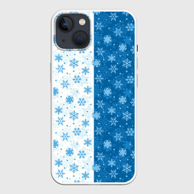 Чехол для iPhone 13 с принтом Снежинки (зимняя пора) в Тюмени,  |  | Тематика изображения на принте: merry christmas | дед мороз | ёлка | зима | мороз | новый год | подарок | праздник | рождество | с новым годом | сантаклаус | снег | снеговик | снегурочка | снежинки | снежные узоры | узоры