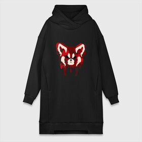 Платье-худи хлопок с принтом Red Panda Camo в Тюмени,  |  | animal | black | camo | camouflage | jungle | panda | red | red panda | white | белый | джунгли | животные | камуфляж | красная панда | красный | панда | черный