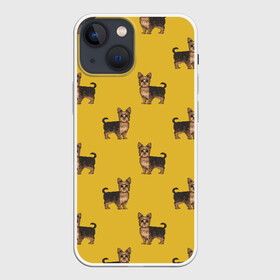 Чехол для iPhone 13 mini с принтом Йоркширский терьер паттерн в Тюмени,  |  | домашние животные | домашний питомец | йорк | йоркшик | йоркширский терьер | охра | паттерн | собаки | собачка