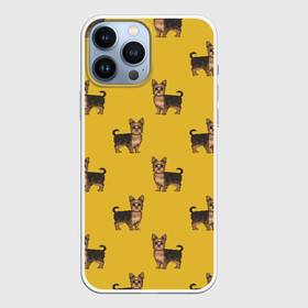 Чехол для iPhone 13 Pro Max с принтом Йоркширский терьер паттерн в Тюмени,  |  | домашние животные | домашний питомец | йорк | йоркшик | йоркширский терьер | охра | паттерн | собаки | собачка