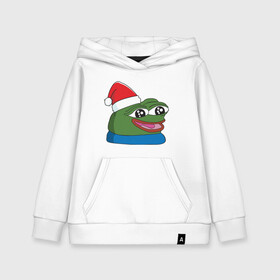 Детская толстовка хлопок с принтом Pepe, pepe happy, Пепе хеппи, pepe happy new year в Тюмени, 100% хлопок | Круглый горловой вырез, эластичные манжеты, пояс, капюшен | frog pepe | happy | happy new year | mem | meme | peepo | pepe | pepe happy | pepe happy new year | лягушка пепе | лягушонок | лягушонок пепе | пепе хеппи | хеппи