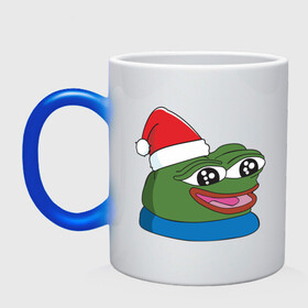 Кружка хамелеон с принтом Pepe, pepe happy, Пепе хеппи, pepe happy new year в Тюмени, керамика | меняет цвет при нагревании, емкость 330 мл | frog pepe | happy | happy new year | mem | meme | peepo | pepe | pepe happy | pepe happy new year | лягушка пепе | лягушонок | лягушонок пепе | пепе хеппи | хеппи