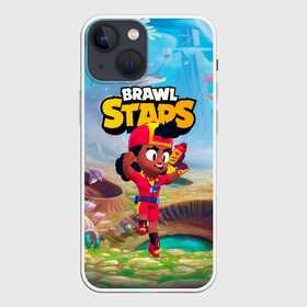 Чехол для iPhone 13 mini с принтом Meg в прыжке Brawl Stars в Тюмени,  |  | brawl | brawl stars | brawlstars | mec | meg | бравл | бравлстарс | мег | мек | мэг | мэк