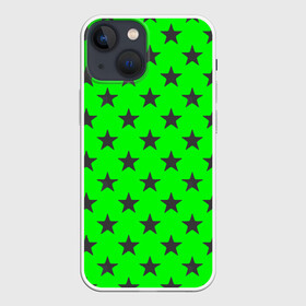 Чехол для iPhone 13 mini с принтом звездный фон зеленый в Тюмени,  |  | звезда | звездочка | звезды | зеленый | монохром | неоновый | салатовый | фон