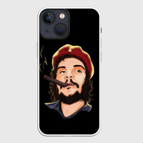 Чехол для iPhone 13 mini с принтом ЧЕ С СИГАРОЙ в Тюмени,  |  | che | communsm | cuba | face | guevara | lider | revolution | боец | голова | куба | лидер | личность | портрет | революция | че | чегевара | эрнесто