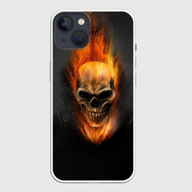 Чехол для iPhone 13 с принтом Призрак в огне в Тюмени,  |  | арт | всадник | огонь | призрак | серый