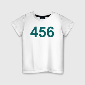Детская футболка хлопок с принтом Игрок 456 в Тюмени, 100% хлопок | круглый вырез горловины, полуприлегающий силуэт, длина до линии бедер | главный | игра | игрок | мужчина | персонаж