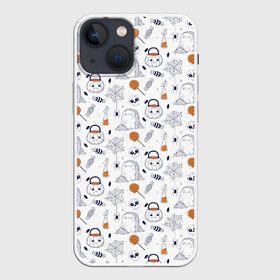 Чехол для iPhone 13 mini с принтом Patern Halloween 7 в Тюмени,  |  | Тематика изображения на принте: 31 | bones | holiday | skull | spider | witches