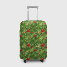 Чехол для чемодана 3D с принтом Зелёная Ёлка в Тюмени, 86% полиэфир, 14% спандекс | двустороннее нанесение принта, прорези для ручек и колес | christmas | merry christmas | santa claus | дед мороз | ёлка | елочные шары | игрушки | новый год | подарки | праздник | с новым годом | санта клаус | снегурочка | украшения