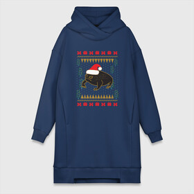 Платье-худи хлопок с принтом Рождественский свитер Жаба в Тюмени,  |  | christmas | ugly sweater | африканская лягушка | дождевая лягушка | жаба | зима | зимний | лягушка | новый год | рождественский свитер | рождество | уродливый свитер | черная лягушка