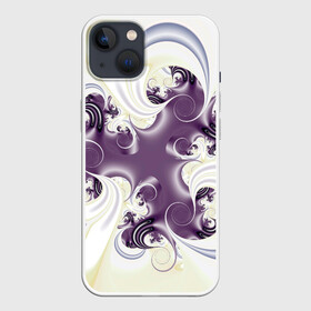 Чехол для iPhone 13 с принтом Абстракция 412 в Тюмени,  |  | абстракция | изгиб | плавный | розовый | светлый | узор | фиолетовый | фрактал