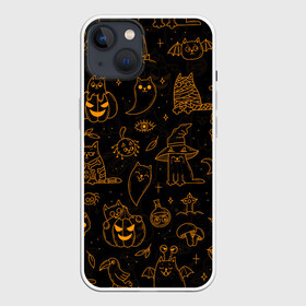 Чехол для iPhone 13 с принтом ХЕЛЛОУИН ПАТТЕРН КОТИКИ   HALLOWEEN KITTY в Тюмени,  |  | bats | bones | cat | ghost | halloween | kitty | pumpkin | skull | spider | кости | кот | кошка | летучие мыши | паук | паутина | приведение | призрак | скелет | тыква | хеллоуин | хоррор | хэллоуин