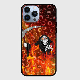 Чехол для iPhone 13 Pro Max с принтом Смерть всё видит в Тюмени,  |  | halloween | глаза | коса | огонь | пламя | хэллоуин