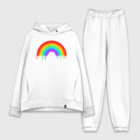 Женский костюм хлопок Oversize с принтом Colors of rainbow в Тюмени,  |  | colors | paint | rainbow | краска | радуга | цвета радуги