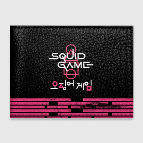 Обложка для студенческого билета с принтом SQUID GAME [ALL LOGO] в Тюмени, натуральная кожа | Размер: 11*8 см; Печать на всей внешней стороне | game | squid | squid game | игра в кальмара | кальмар | сериал