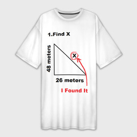 Платье-футболка 3D с принтом Как у Тома Холланда) в Тюмени,  |  | find x | i found x | мем | найти x | прикол | теорема пифагора | том холланд