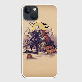 Чехол для iPhone 13 с принтом Персонажи Хэллоуина в Тюмени,  |  | before | christmas | ghost | halloween | jack | love | monster | monsters | moon | mystic | night | nightmare | sally | skeleton | the | джек | джэк | кладбище | луна | любовь | мистика | монстры | ночь | перед | призраки | рождест