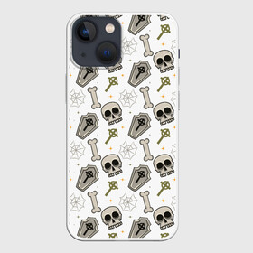Чехол для iPhone 13 mini с принтом Patern Halloween 18 в Тюмени,  |  | 31 | bones | holiday | skull | spider | witches