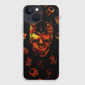 Чехол для iPhone 13 mini с принтом Огненные черепа | Carbon в Тюмени,  |  | carbon | fire | halloween | nofun | skull | огненные черепа | хелоуин | череп в огне