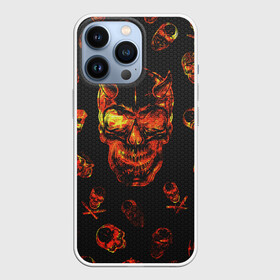 Чехол для iPhone 13 Pro с принтом Огненные черепа | Carbon в Тюмени,  |  | carbon | fire | halloween | nofun | skull | огненные черепа | хелоуин | череп в огне