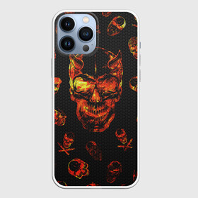 Чехол для iPhone 13 Pro Max с принтом Огненные черепа | Carbon в Тюмени,  |  | carbon | fire | halloween | nofun | skull | огненные черепа | хелоуин | череп в огне